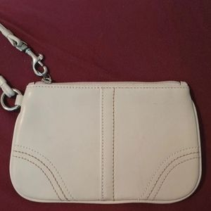 Coach leather cream small wristlet